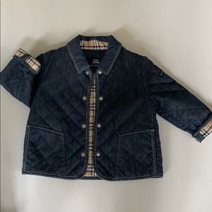 quilted BURBERRY denim unisex car coat
